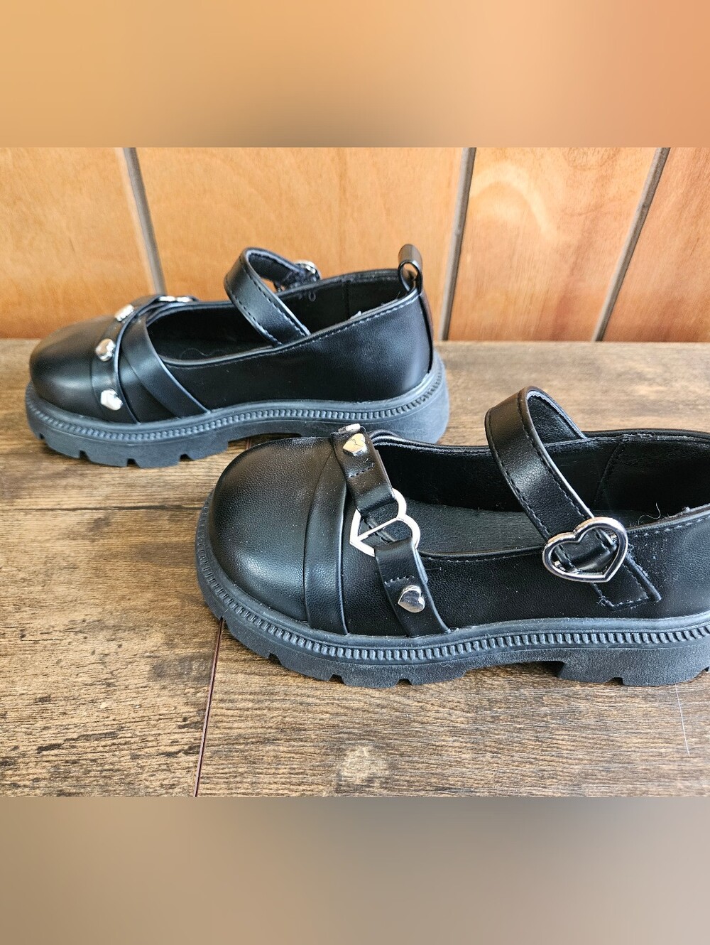 Girls Heart Chunky Mary Jane Flats